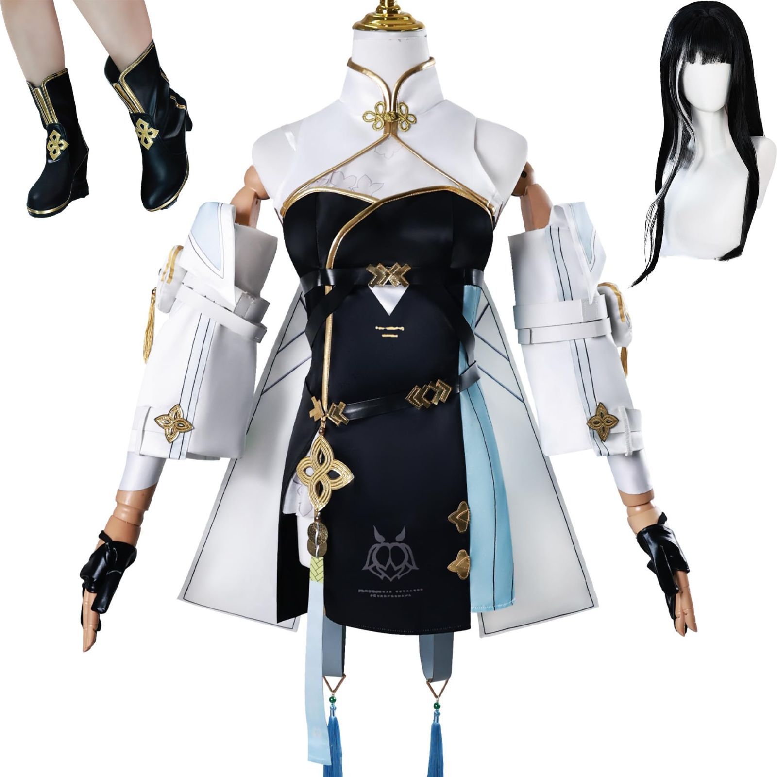 ♥ 白? ウィッグ 靴 COSPLEE 鳴潮 コスプレ衣装 ウイッグ-靴付き コスチューム 舞台装 文化祭 人気ゲーム パーティー 大人 仮装 学園祭 撮影 cosplay クリス ハロウィン