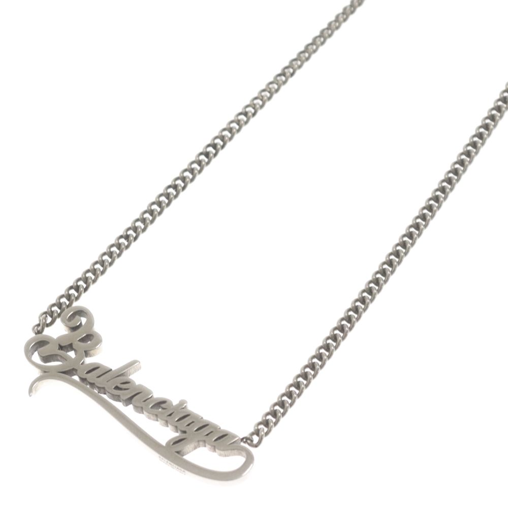 BALENCIAGA (バレンシアガ) TYPO VALENTINE ロゴ ネックレス 674577 TZ99I シルバー