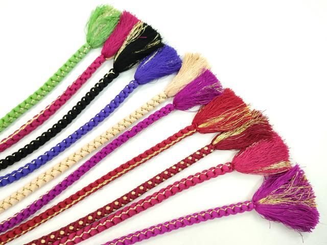 和装小物 振袖用飾り付き帯締め１０本セット