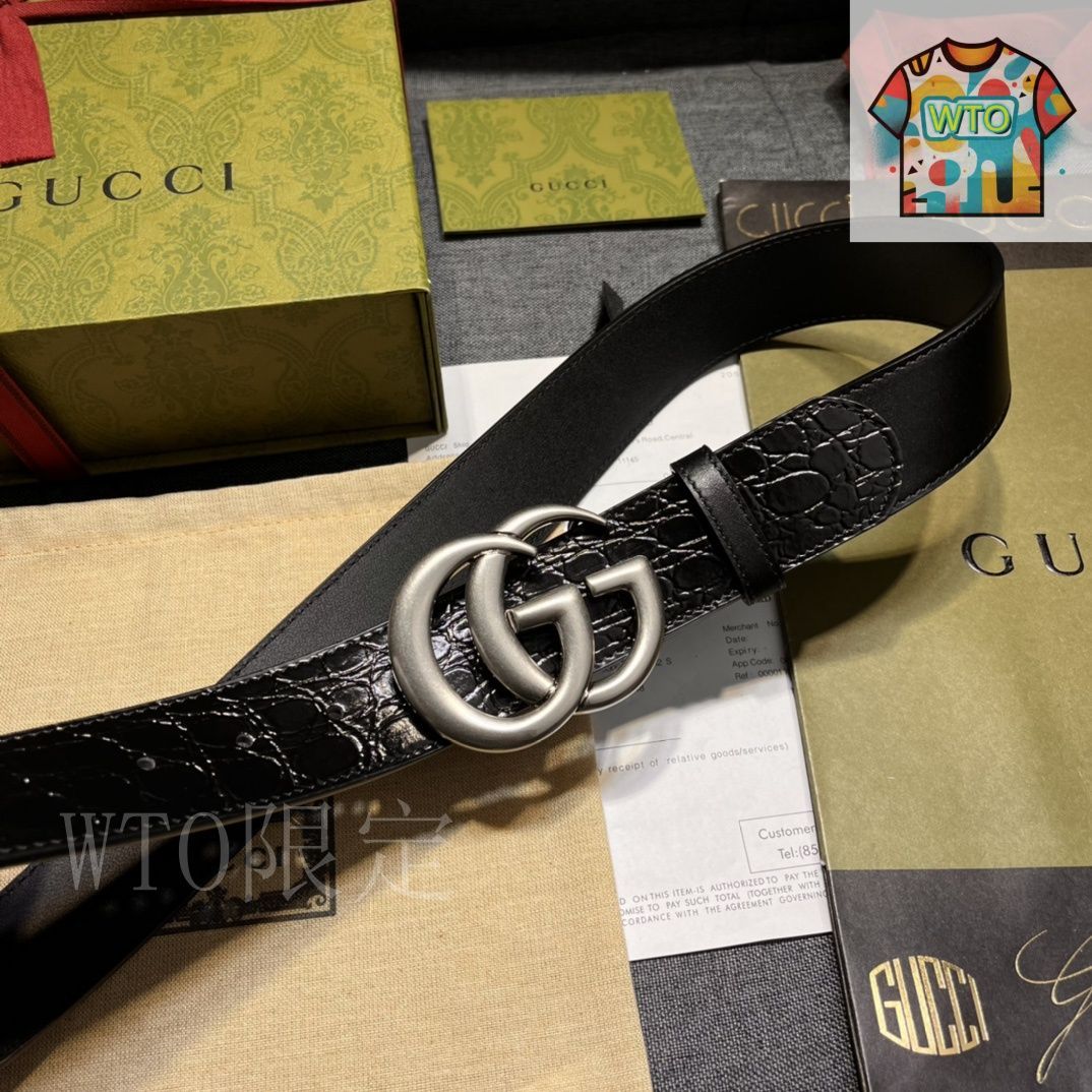 GUCCI ブラックレザー ベルト GGパターン GG Marmont thin belt in black leather | GUCCI® US