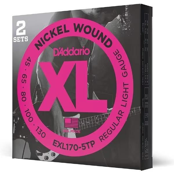 【エレキベース弦 2セット】 ダダリオ D'Addario EXL170-5TP Long Scale 45-130 XL NICKEL 5弦 ロングスケール 2セットパック 正規品