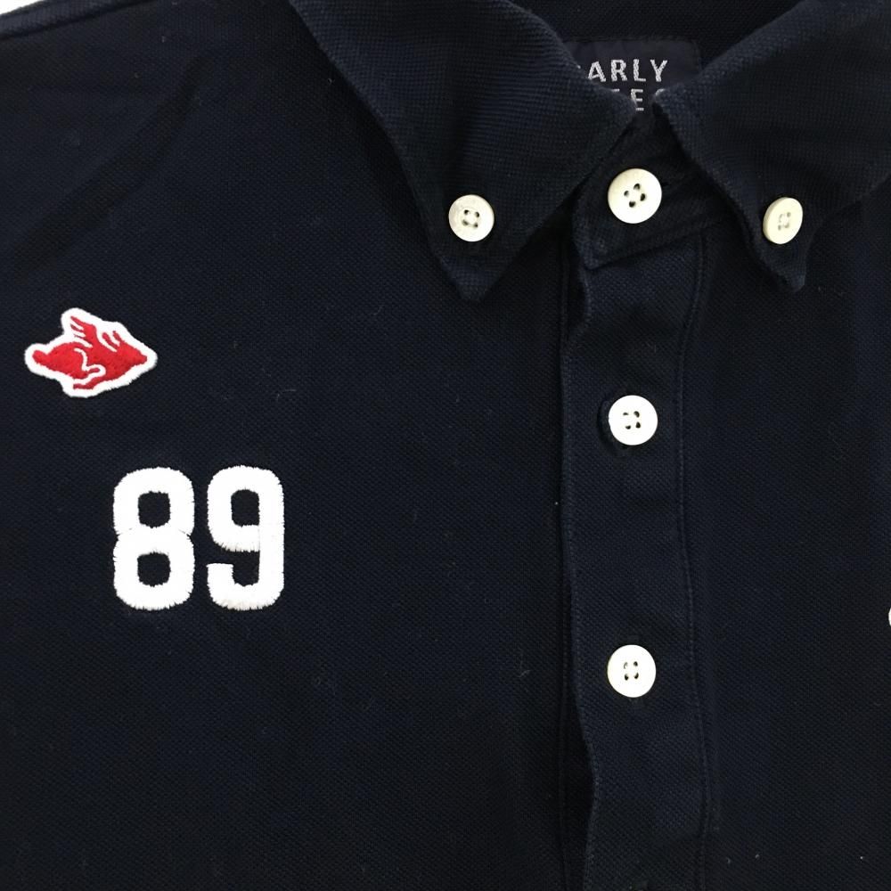 ☆SALE20％OFF☆パーリーゲイツ 長袖ポロシャツ ネイビー ボタン