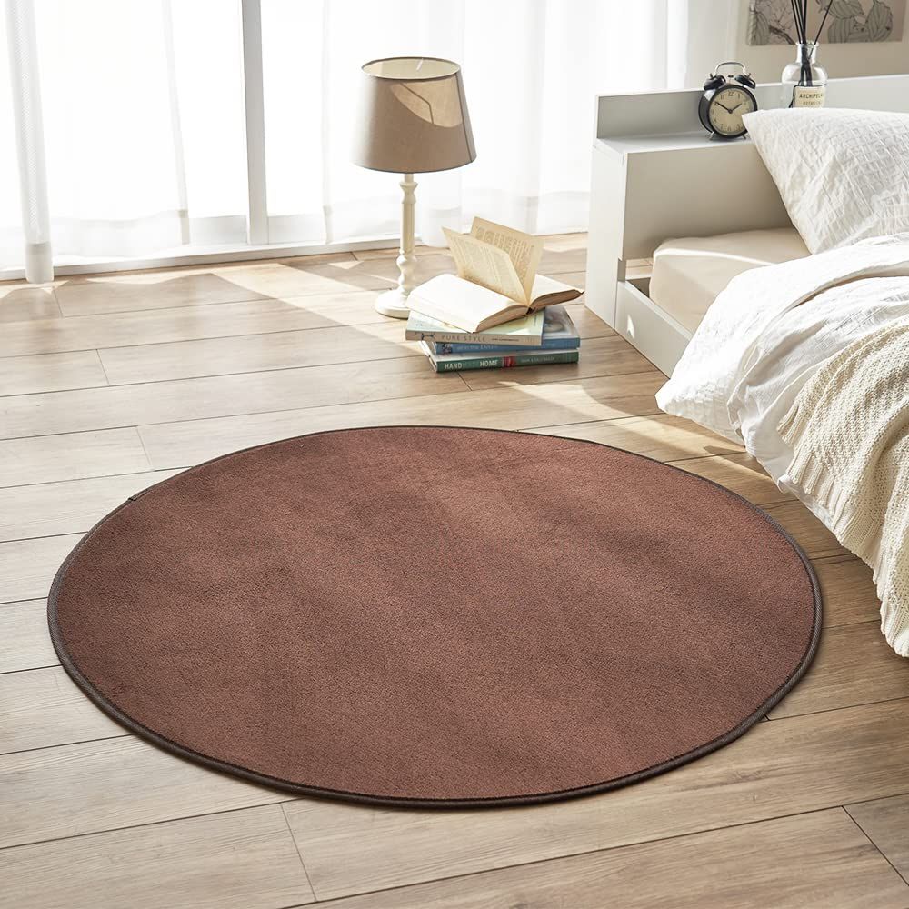 アイリスプラザ フランネルラグ円形 ブラウン 140×140cm FNR-RCR-1414 1枚