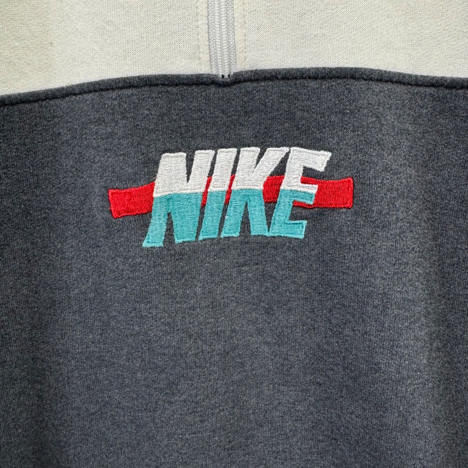 90s vintage NIKE Logo Embroidery Harf Zip Sweatshirt カナダ