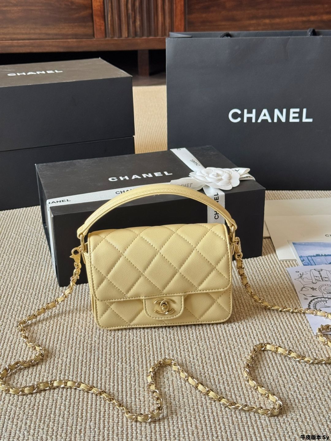 今日 Chanel 24K ハンドル付き口蓋包 CF Mini - エレガントなデザインの象徴 DECORATOM_COM_BR