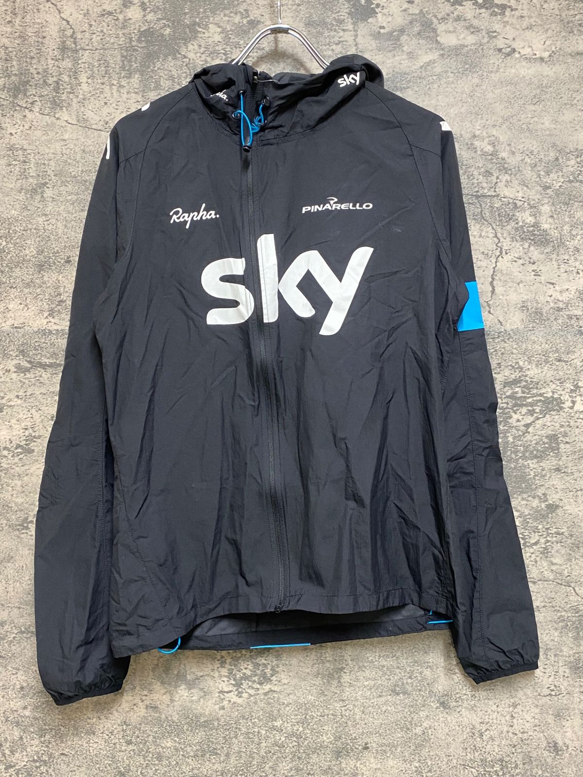 JN159 ラファ Rapha MEN’S SPRAY JACKET 長袖 ウィンドブレーカー 黒 S TEAM Sky