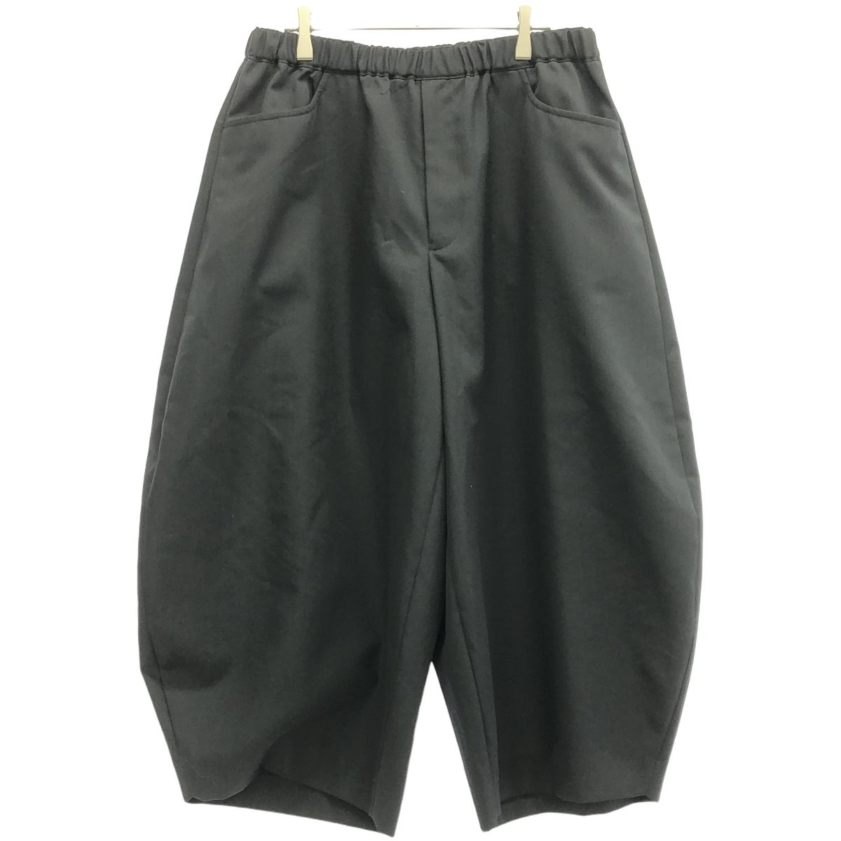 BLACK COMME des GARCONS ブラック コムデギャルソン 22AW ウールポリエステル ワイドイージーパンツ 1J-P028 ダークネイビー系 L