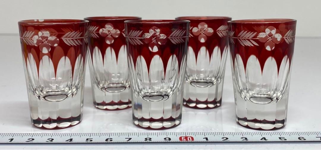 時代 赤切子 ショットグラス 5客 東金6-0225