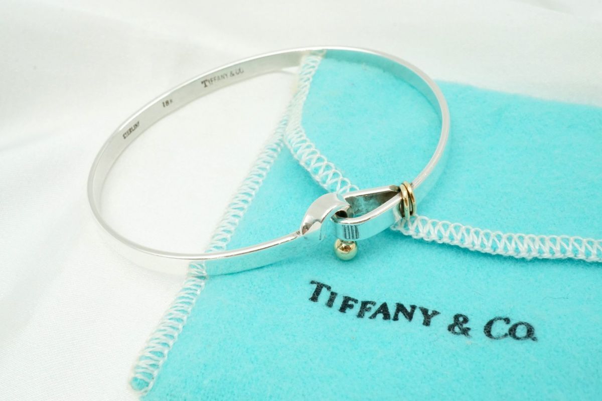 ティファニー フック&アイ バングル コンビ SV925 K18 750YG