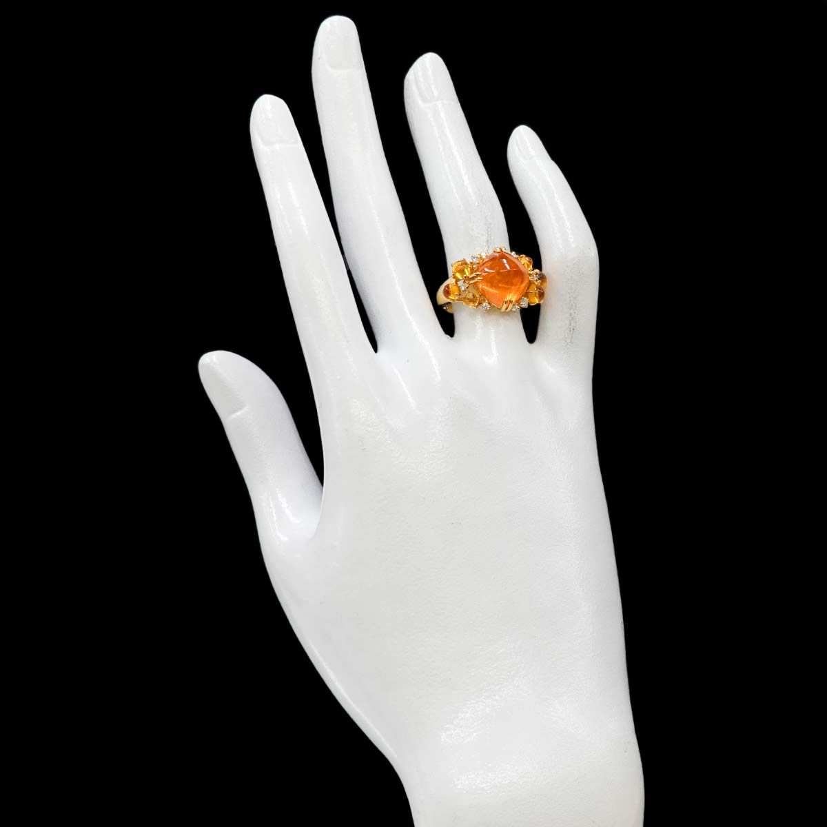 タサキ TASAKI 13.5号 リング ガーネット 9.59ct ダイヤ 0.15ct