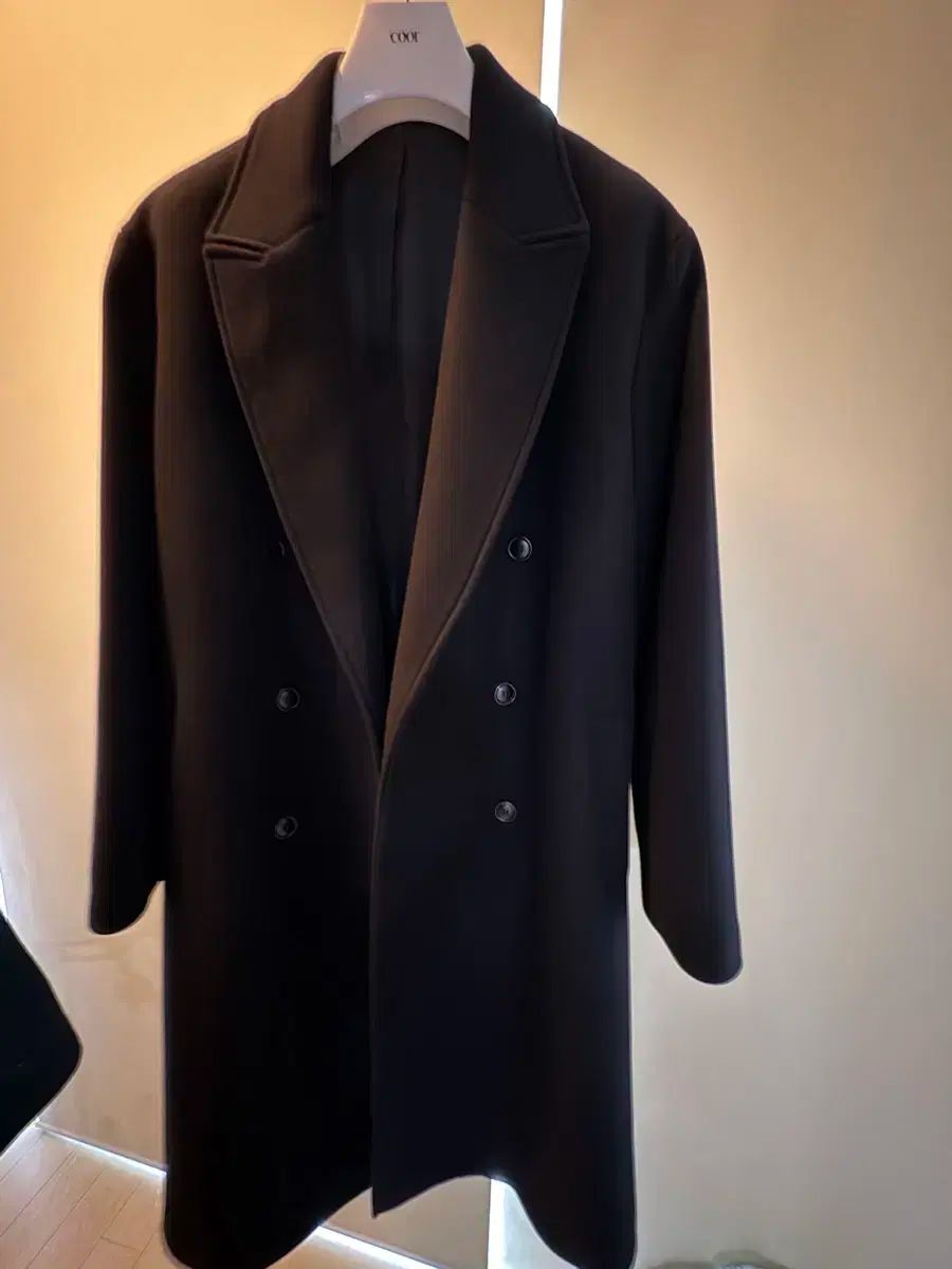 クアー mtr オーバーサイズ ダブルロングコート ブラック L