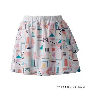 prince プリンス レディース テニス ストレッチ スカートスカート 吸水速乾 UPF50＋ 制電 バド ライトスムース 素材 ホワイト×マルチ WS5305-425