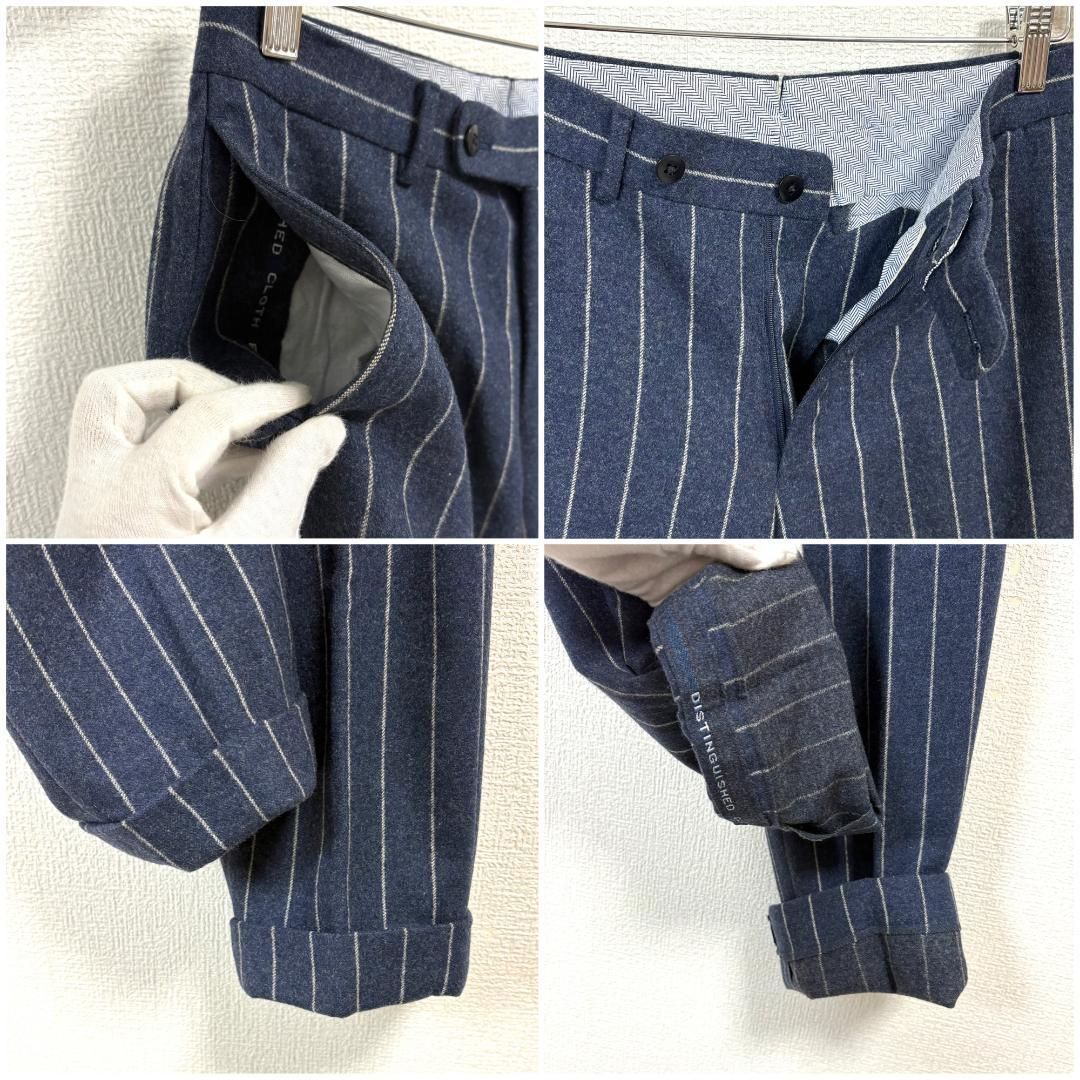 美品】 BEAMS F ウールスーツセットアップ 88 ネイビー ストライプ