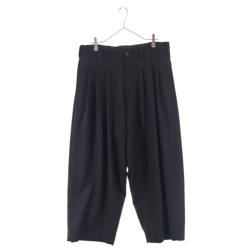 Yohji Yamamoto POUR HOMME ヨウジヤマモト プールオム 21AW CLASSIC WRAP PANTS ARMY GABARDINE HX-P08-101 アーミーギャバジンクラシックラップパンツ ウールレイヤードパンツ ブラック