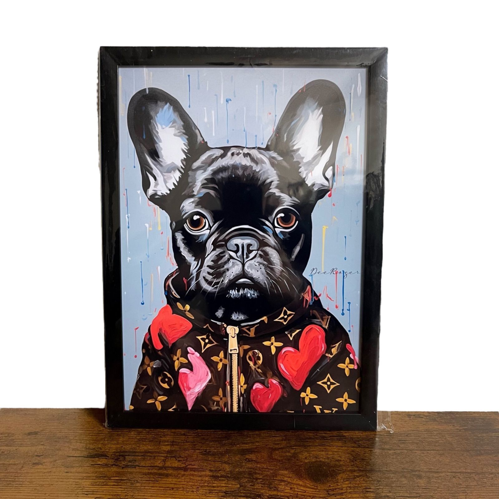 Louis Vuitton Dog Art 額付き ドッグ アートポスター 犬 ごめんなさい、興奮して壁紙汚してしまいまちた、、、 - メルカリ