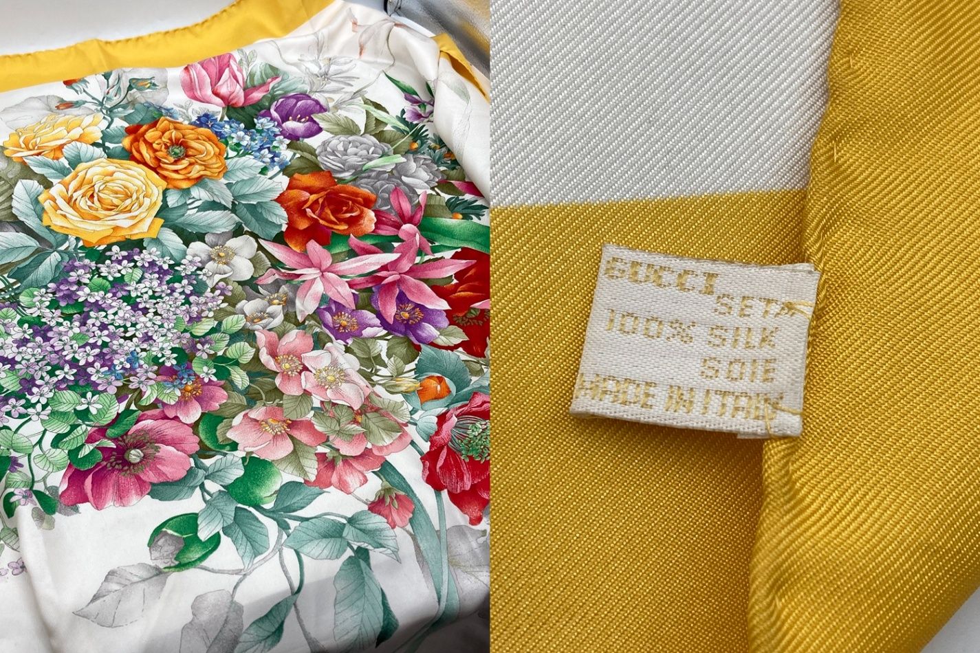 GUCCI グッチ スカーフ シルク100％ フローラ 花柄 中古 D4 - メルカリ