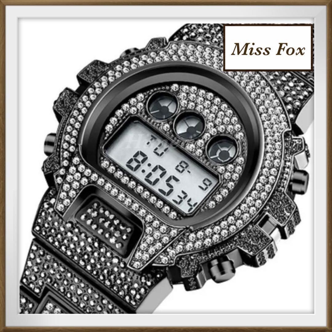 45%OFF♪新品♪メンズ Missfox Gショックオマージュフルダイヤ仕様 新品/MissFox/ミスフォックス/メンズ/ハイエンドオマージュ/G