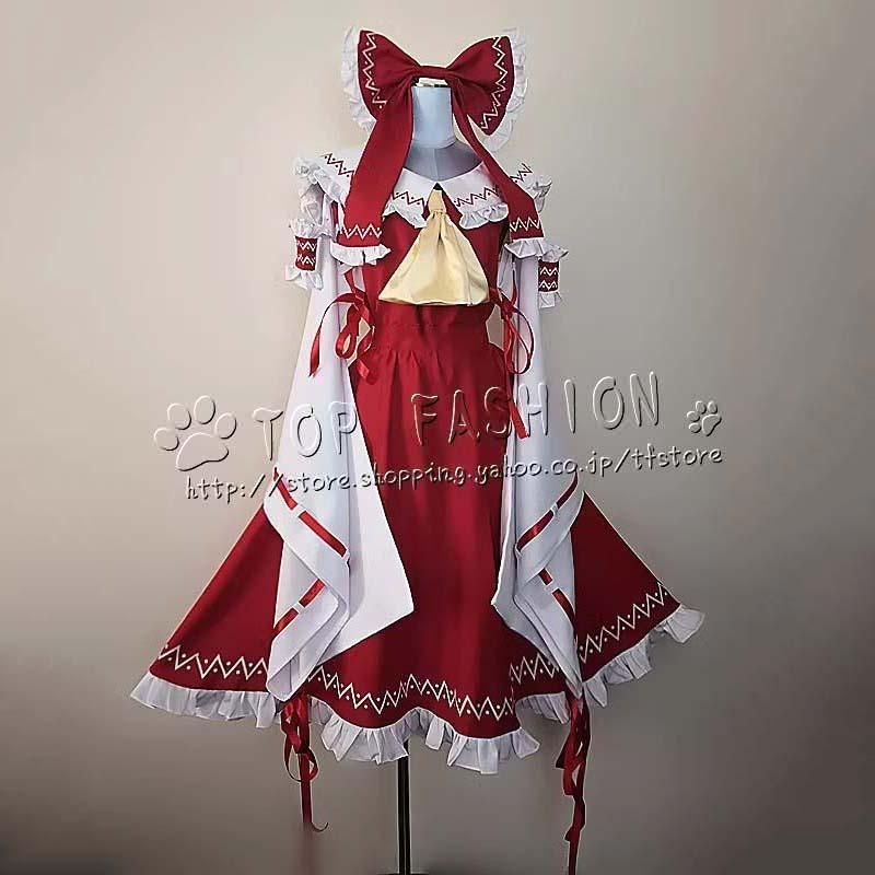 東方Project 東方プロジェクト 東方緋想天 風 博麗 霊夢 はくれい れいむ コスプレ衣装 ウィッグ 靴 道具別売りり
