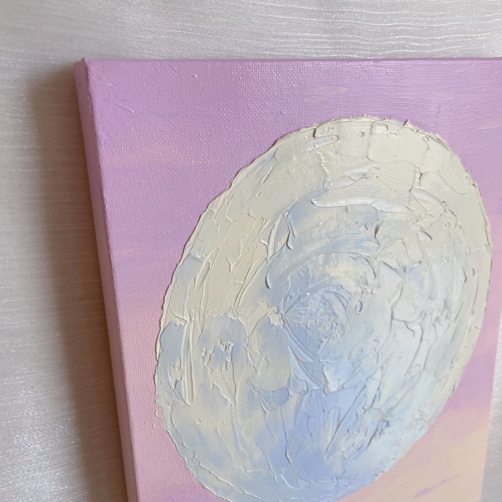 絵画アクリル画原画月影げつえいテクスチャーアート月モノクロS.I