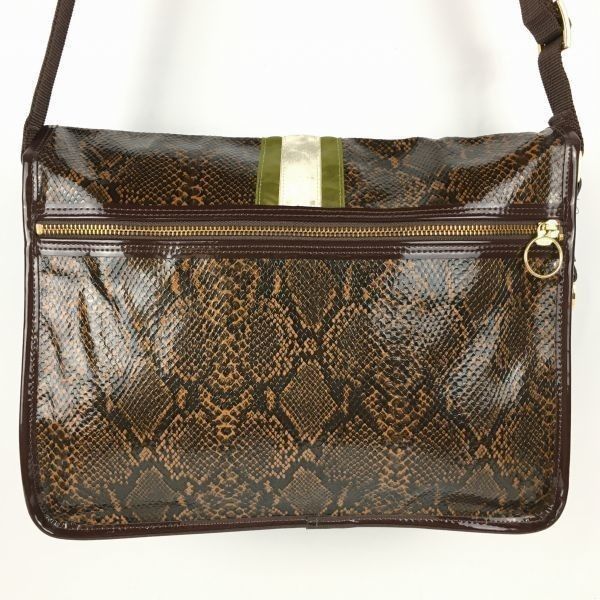 Accessoires De Mademoiselle アクセソワ ドゥ マドモワゼル　パイソン柄　ショルダーバッグ〈ブラウン/茶/BROWN〉メッセンジャー/bag〕菅NO.WB12-23 Accessoires De Mademoiselle アクセソワ ドゥ マドモワゼル パイソン