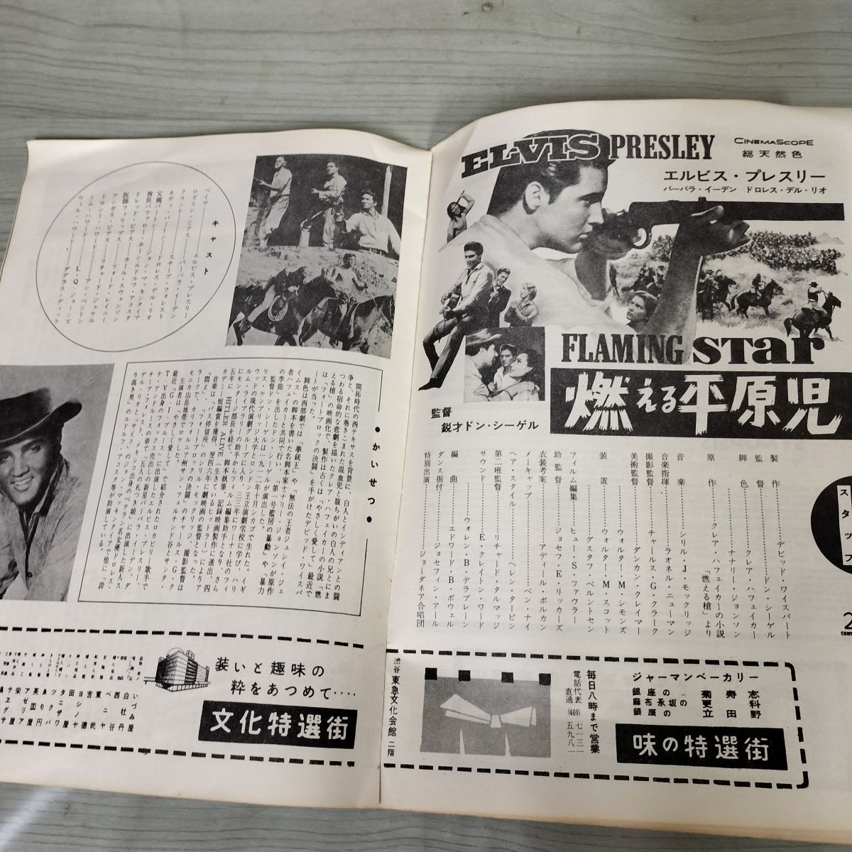 ★燃える平原児★映画パンフレットとチラシ★残念落書き有★エルビス・プレスリー ☆燃える平原児☆映画パンフレットとチラシ☆残念落書き有☆エルビス