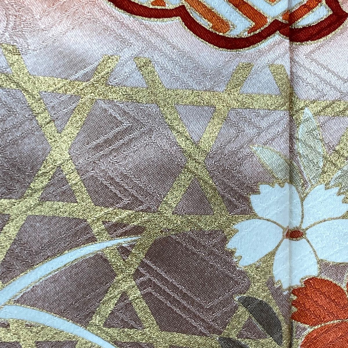 在庫一掃】 振袖 身丈159cm 裄丈68cm L 袷 吾妻徳穂 落款 雪輪 菊 刺繍  