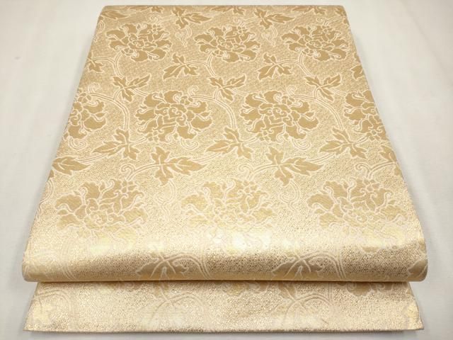 逸品　龍村晋謹製　袋帯　牡丹唐草　金糸　未使用 逸品龍村晋謹製袋帯牡丹唐草金糸未使用