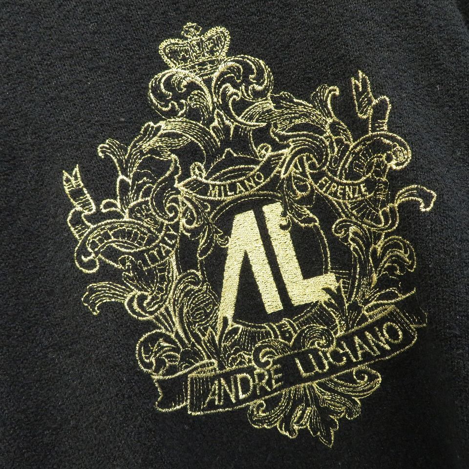 ANDRELUCIANO 馬刺繍 赤ニットセーター ○ YET ニット セーター レッド 刺繍 ビーズ デザイン ウール M