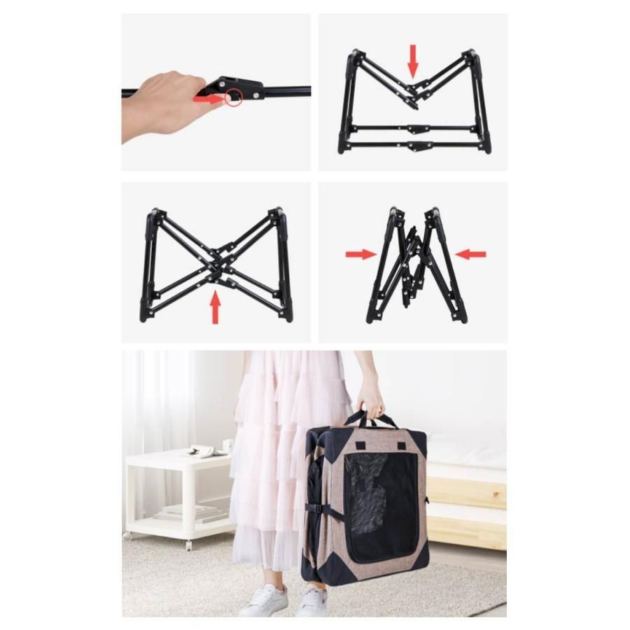 集中力を高める ポータブルケージ 折り畳み式 中型犬 多頭 猫 犬 折り畳み式 ペットキャリーバッグ 車用 ケース ドライブボックス 折りたたみ ソフ 動作済