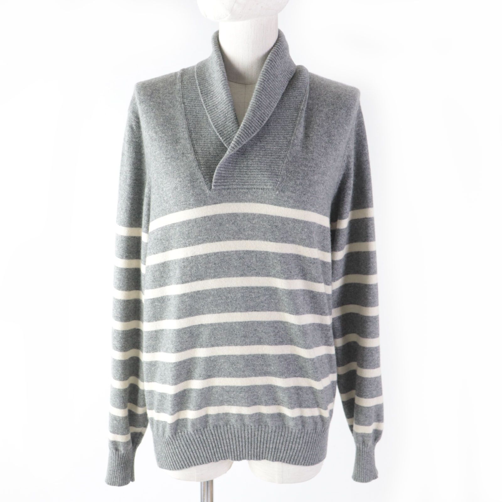 BRUNELLO CUCINELLI ボーダー カーディガン カシミヤ100
