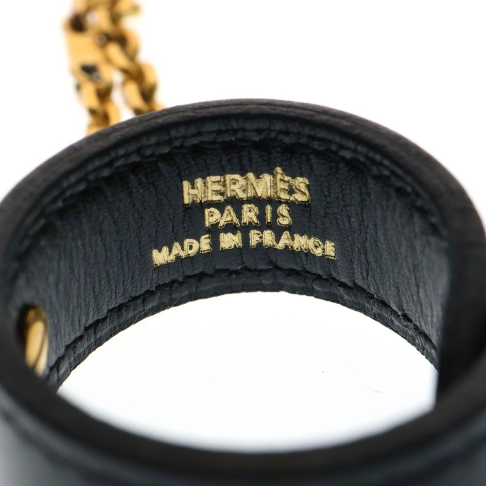 HERMES エルメス ケリー レザーグローブホルダー ブラック ゴールド金具