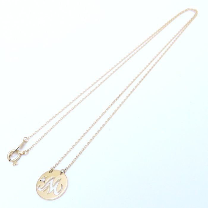 STAR JEWELRY イニシャル ネックレス M 新品 スタージュエリー K10WG