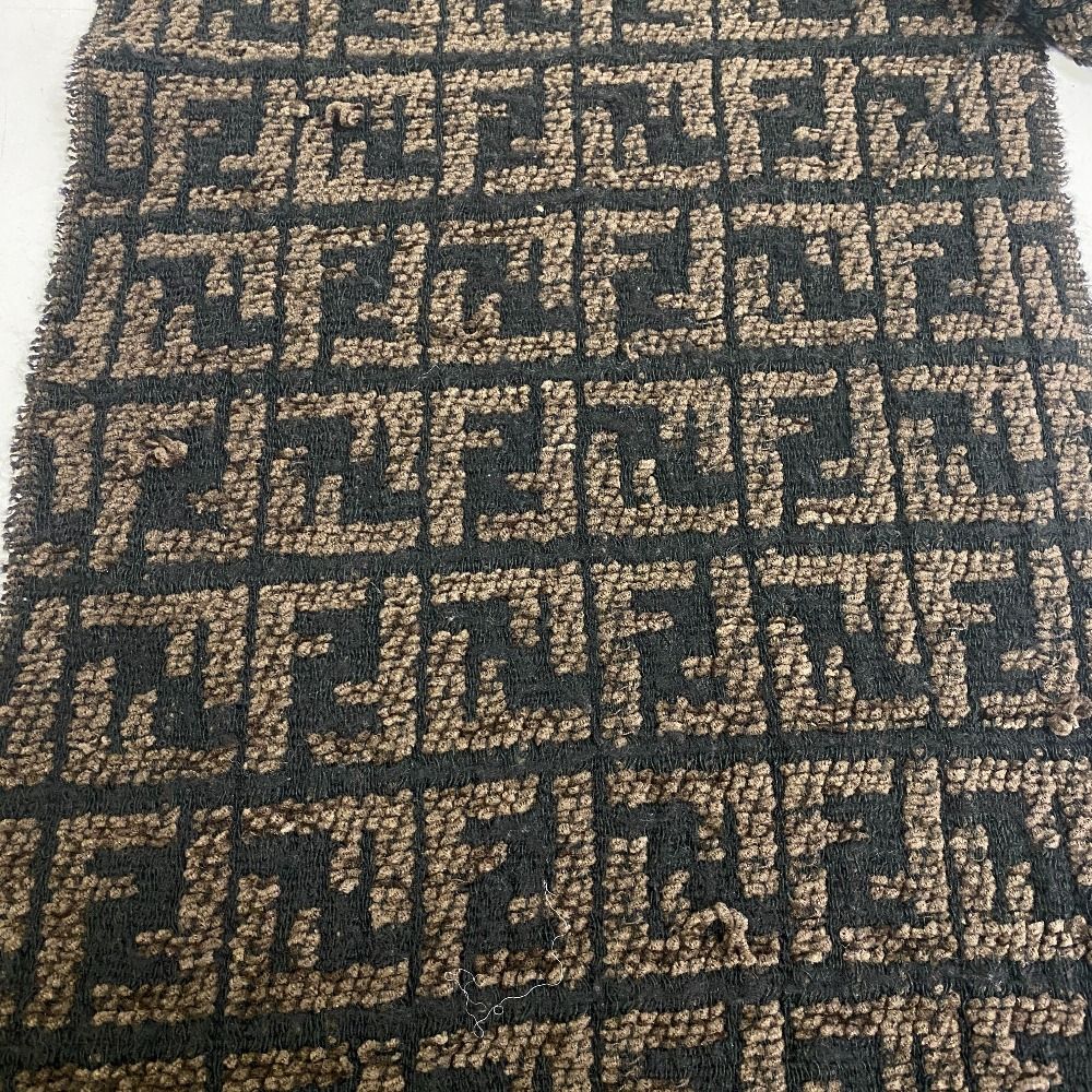 FENDI ズッカ柄 ブラウン マフラー ウール フリンジ 5％OFF フォロワークーポン！！】FENDI フェンディ マフラー