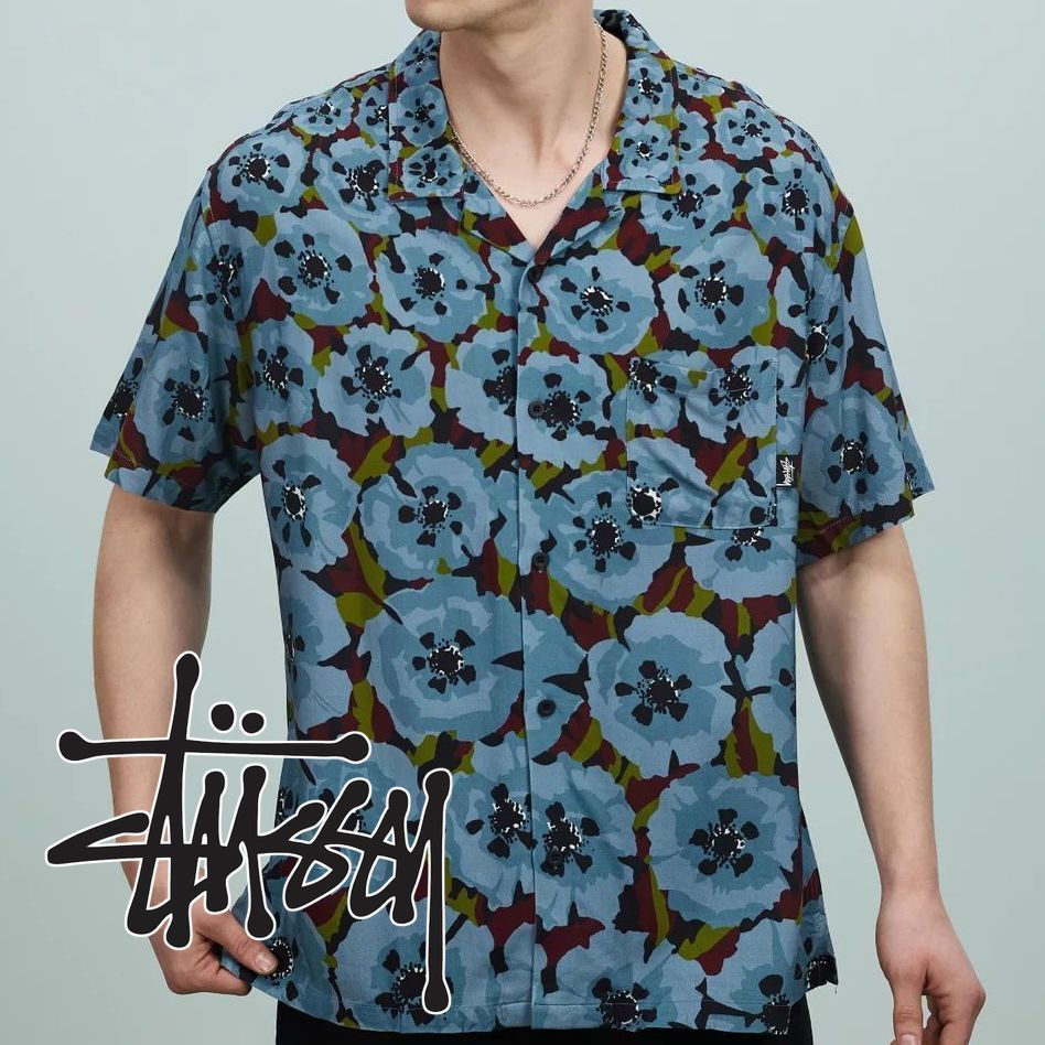 [STUSSY] POPPY SHORT SLEEVE SHIRT シャツ ステューシー STUSSY POPPY SHORT SLEEVE SHIRT シャツ ステューシー - メルカリ
