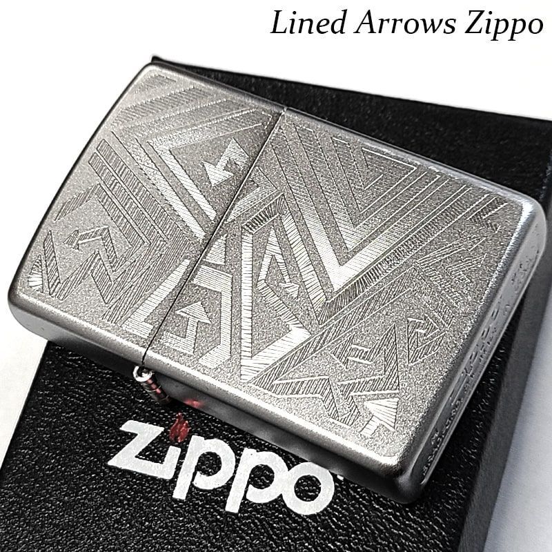 ZIPPO ライター 矢印デザイン おしゃれ ジッポ シルバー 銀 シンプル クローム かっこいい Lined Arrows メンズ プレゼント ギフト