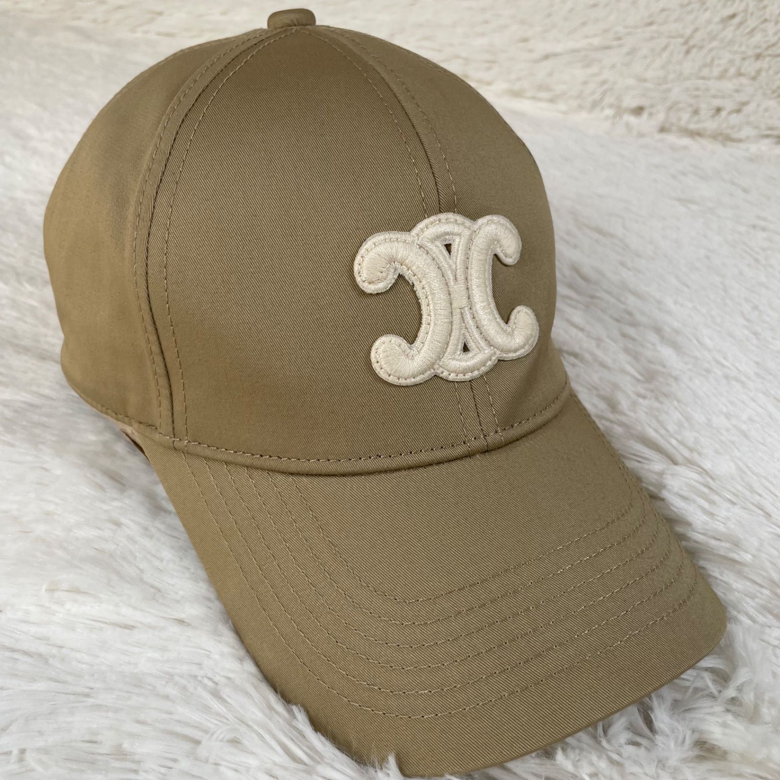 CELINE セリーヌ トリオンフ ベースボールキャップ ベージュ CELINE（セリーヌ） トリオンフ ベースボールキャップ ベージュ S