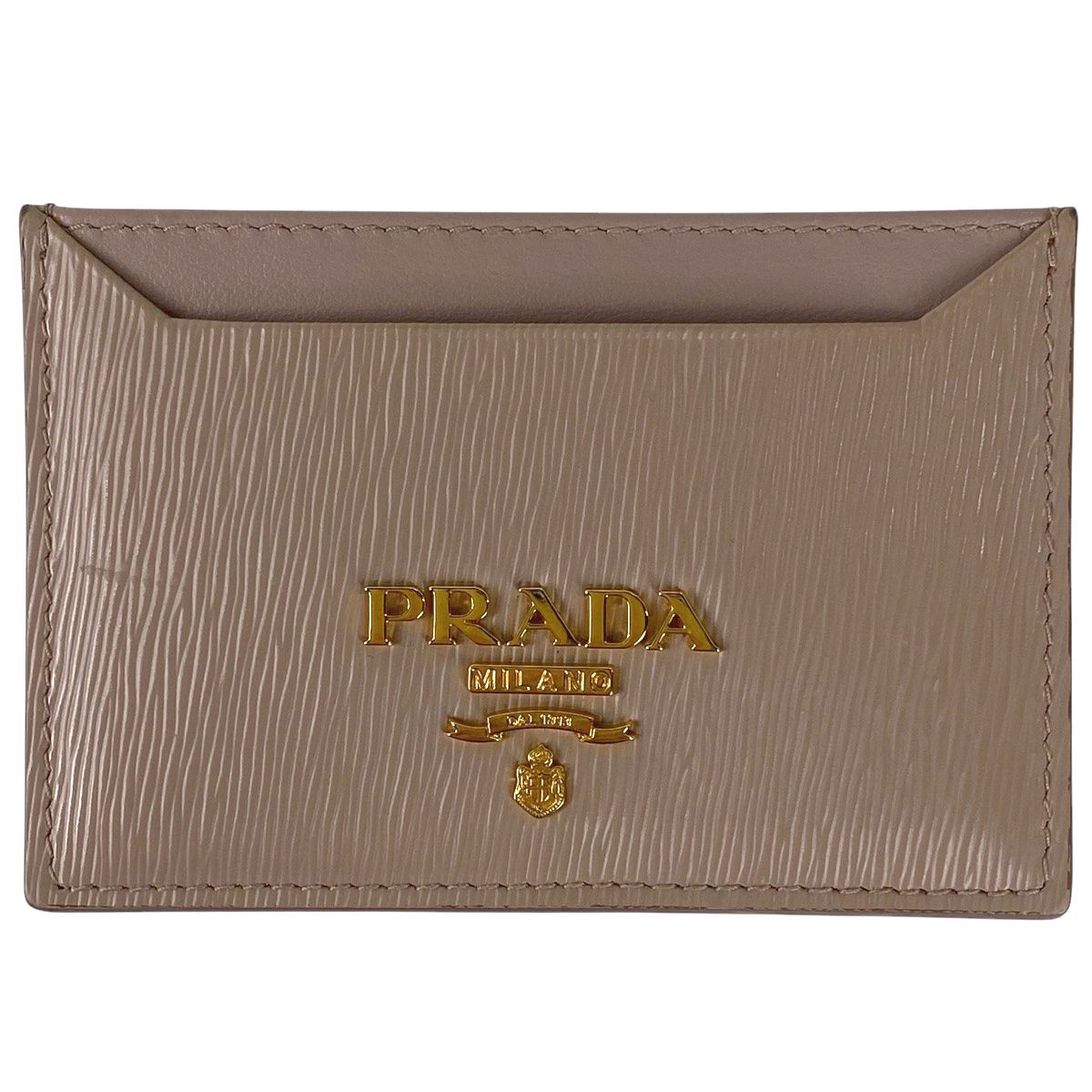 プラダ PRADA ロゴ カードケース カード入れ 名刺ケース カードケース レザー ピンクベージュ 1MC208 レディース
