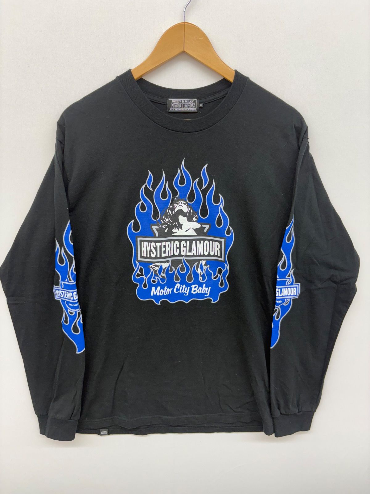 HYSTERIC GRAMOUR|ﾋｽﾃﾘｯｸｸﾞﾗﾏｰ|M|MOTOR CITY BABY|ﾓｰﾀｰｼﾃｨﾍﾞｲﾋﾞｰ|ﾛﾝT|BLACK|ﾌﾞﾗｯｸ
