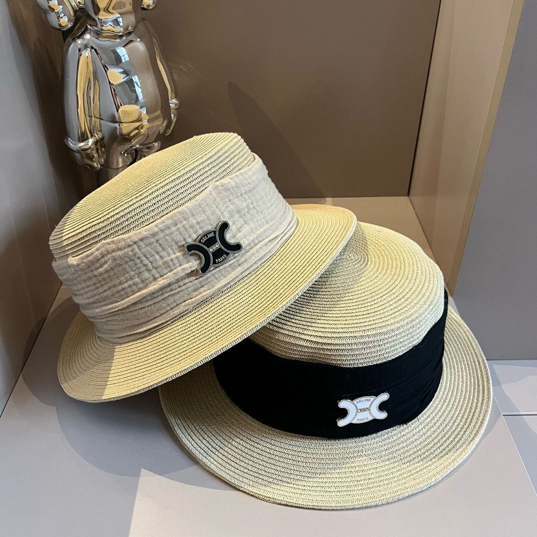 【リボン一つで完成する愛されitem♡】CHANEL ハット Celine シャネル 新作 フラットトップ礼帽｜日韓風 日本の紙草製