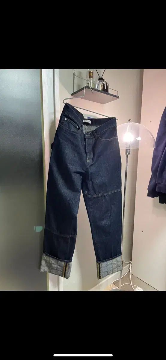 JW Kinloch Anderson キンロックアンダーソン グリッド ターンアップ ロールアップ カーペンター デニムパンツ