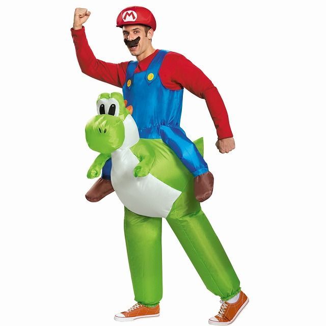 マリオ 衣装 コスチューム 42-46 大人男性用 ヨッシー コスプレ スーパーマリオ MARIO RIDING YOSHI