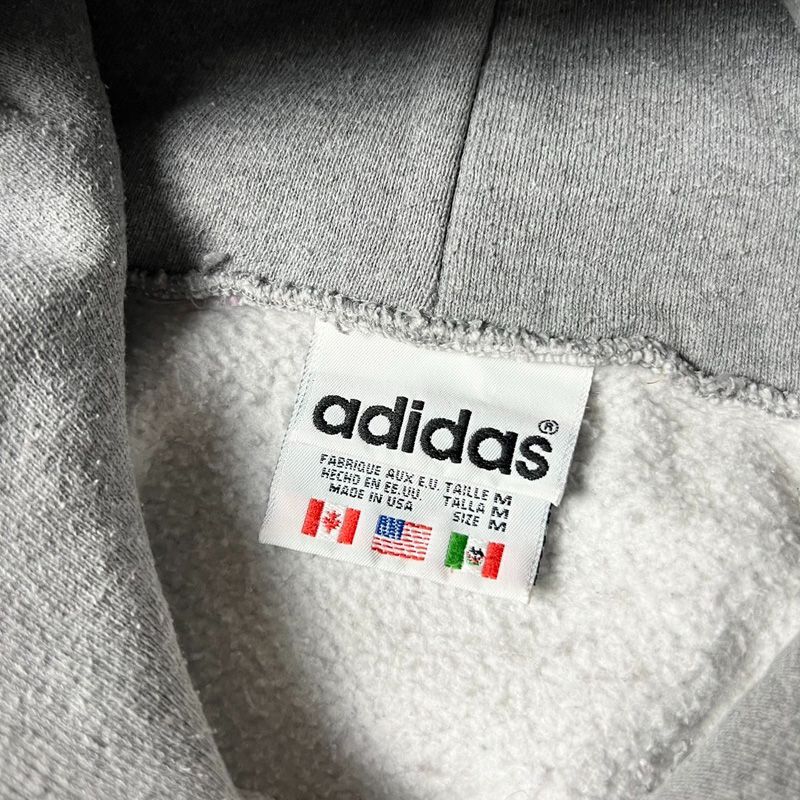 USA製 adidas アディダス パーカー 刺繍 トレフォイルロゴ 白 万