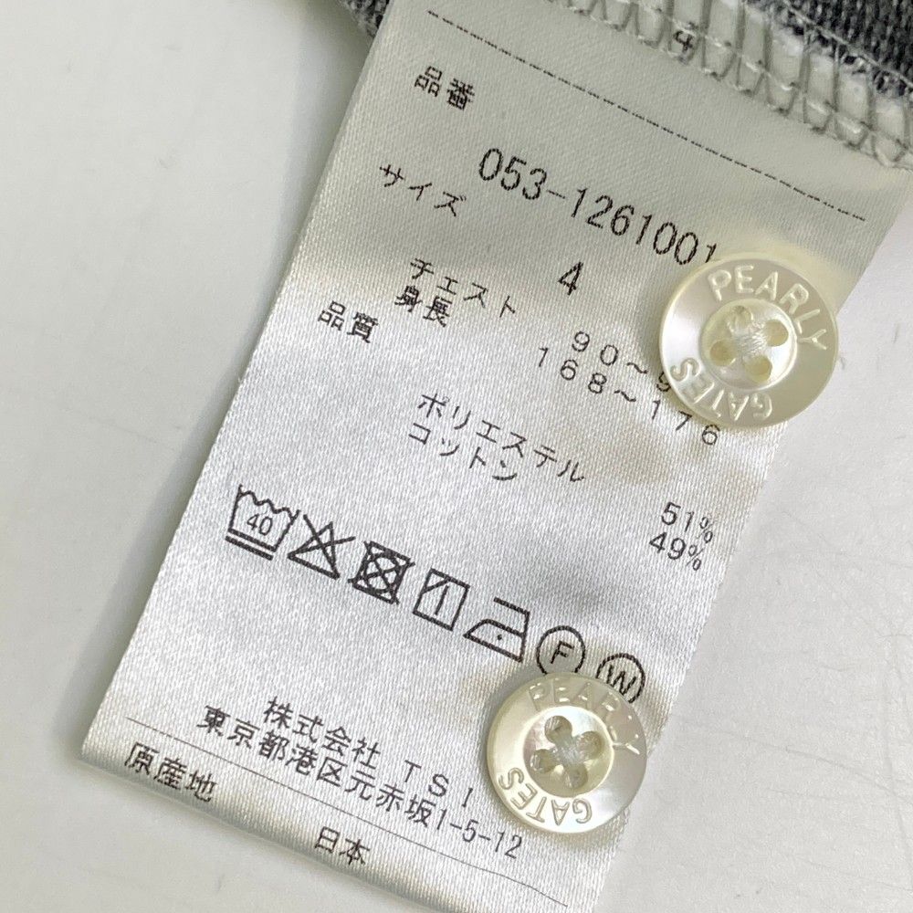 サイズ：4 PEARLY GATES パーリーゲイツ 長袖ポロシャツ グレー