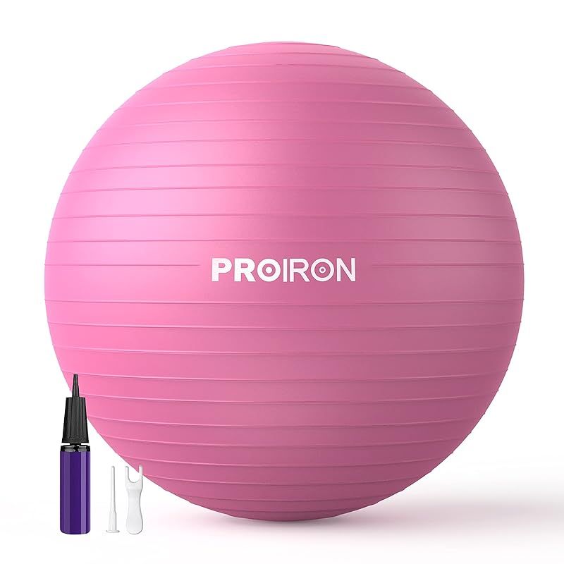 PROIRON バランスボール 75cm レッド ハンドポンプ付き 0