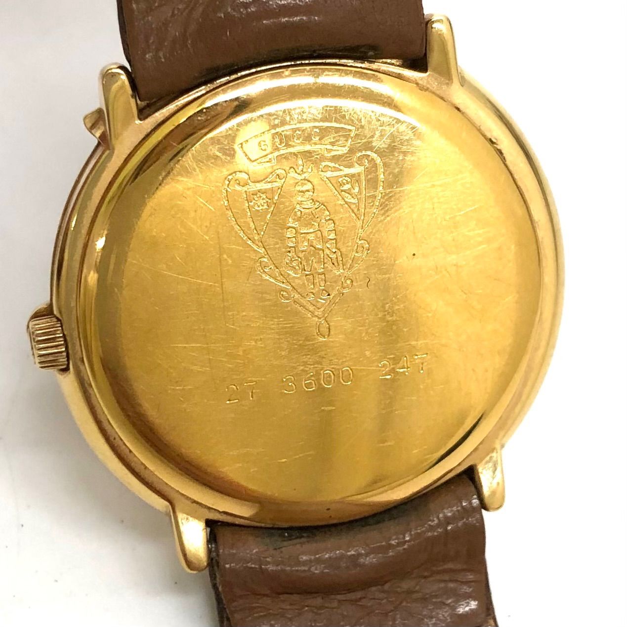⭐【超美品レア】グッチ 3600 Gベゼル 腕時計(稼働品) GUCCI グッチ 時計 Gウォッチ レディース ゴールド 黒文字盤