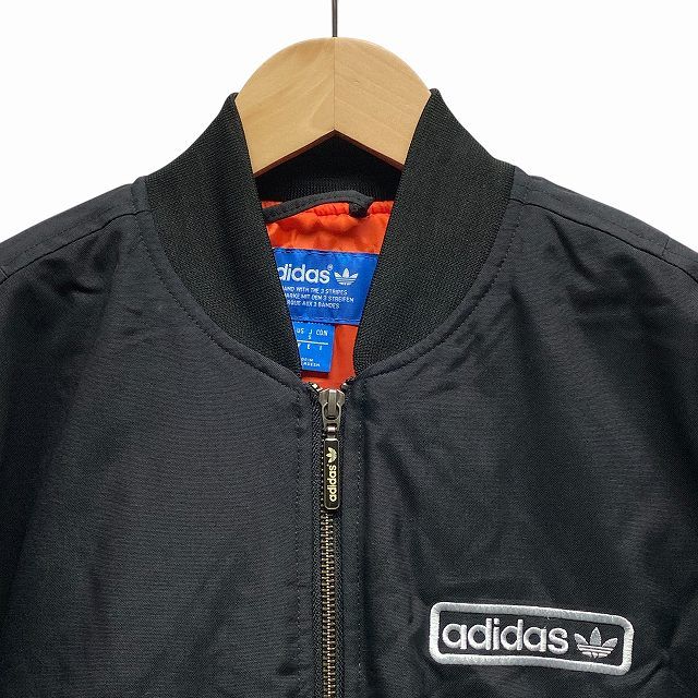 【美品】adidas アディダス 中綿ボンバージャケット MA-1 ブラック アディダス adidas MA-1 ボンバージャケット ブルゾン 長袖 中綿