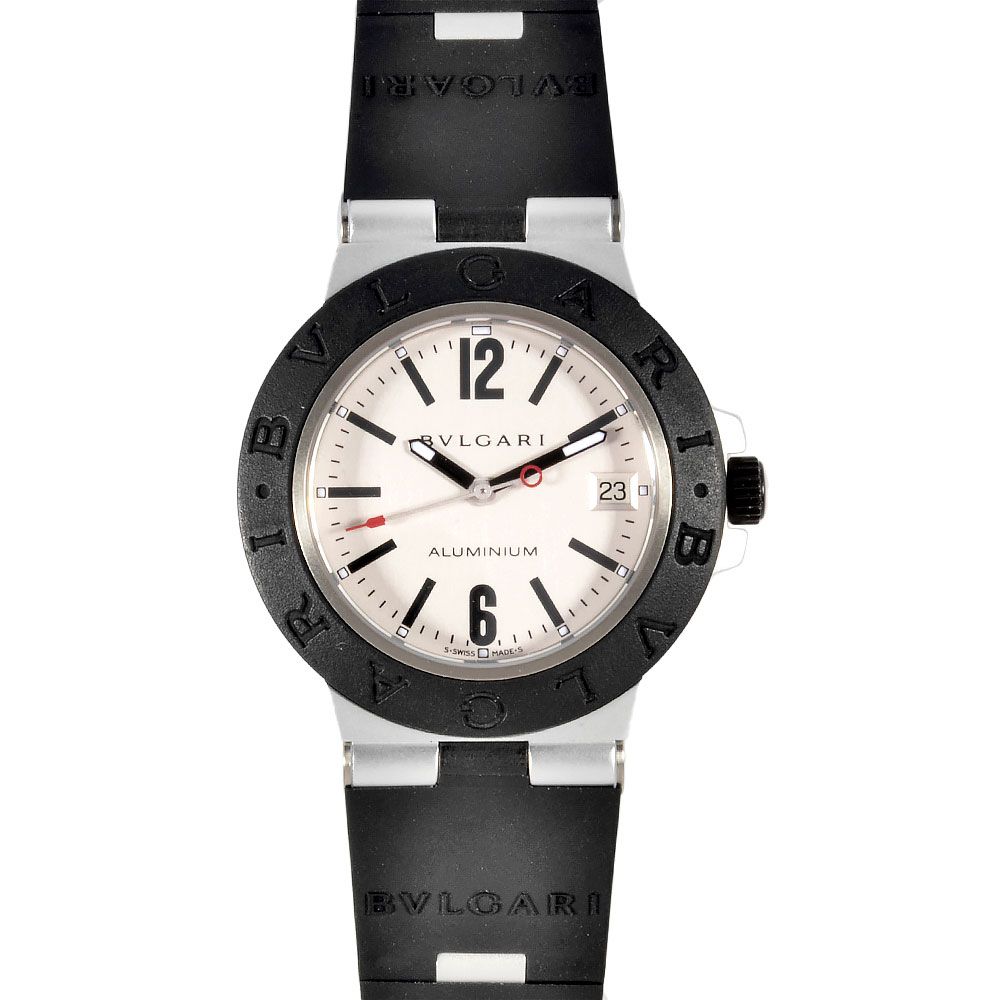 ブルガリ BVLGARI AL38TA アルミニウム デイト 腕時計 シルバー
