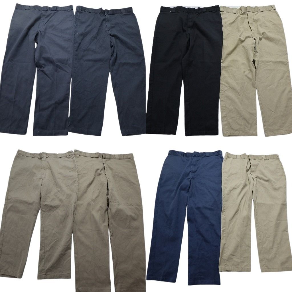 古着卸 まとめ売り ディッキーズ Dickies 874 ワーク パンツ 8枚セット メンズ 42 ノープリーツ センタークリース 古着 NB9759