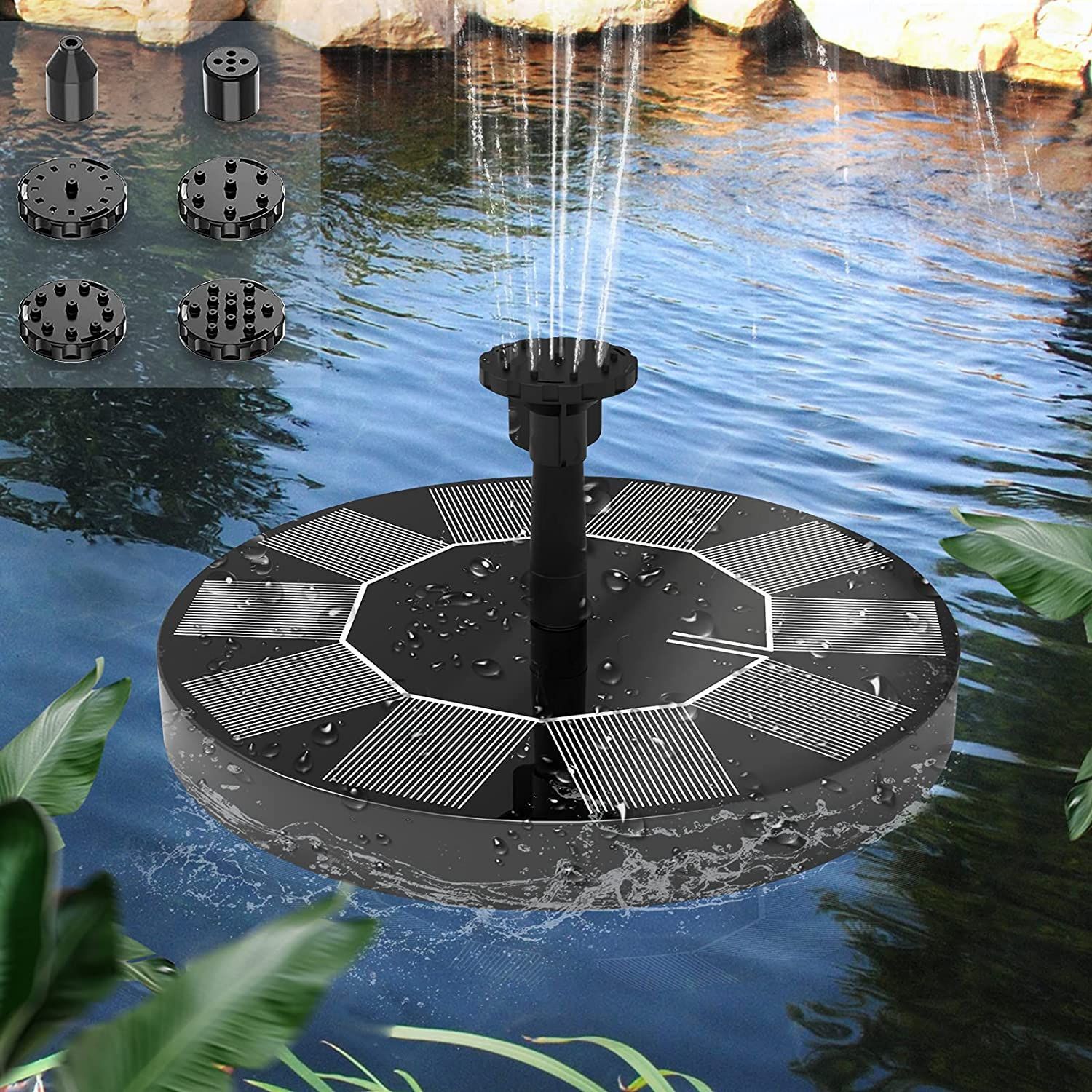 ソーラー 噴水 ソーラー 池 ポンプ 庭の噴水用 省エネ 池でも使える