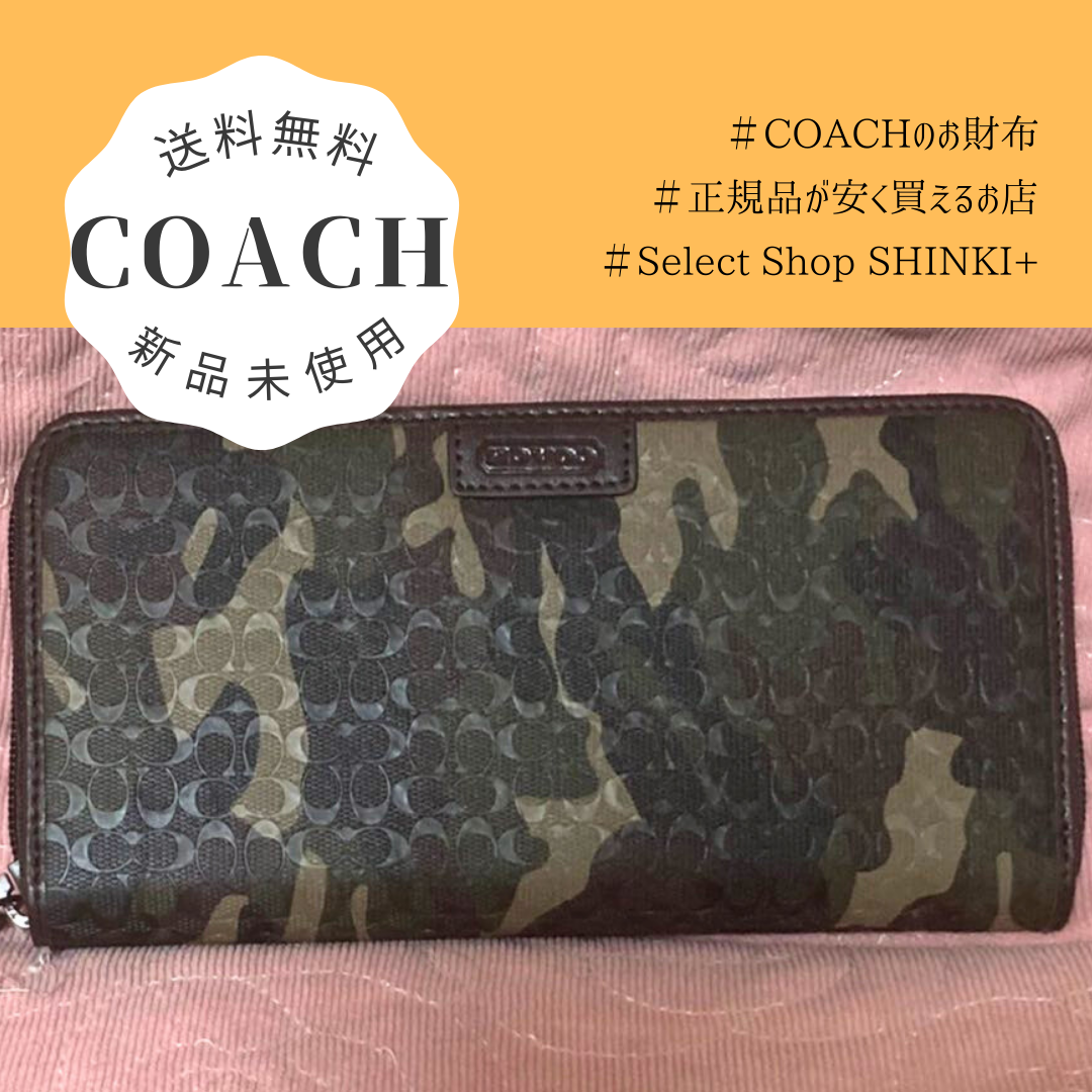 新品未使用】COACH 長財布 迷彩柄 - 長財布